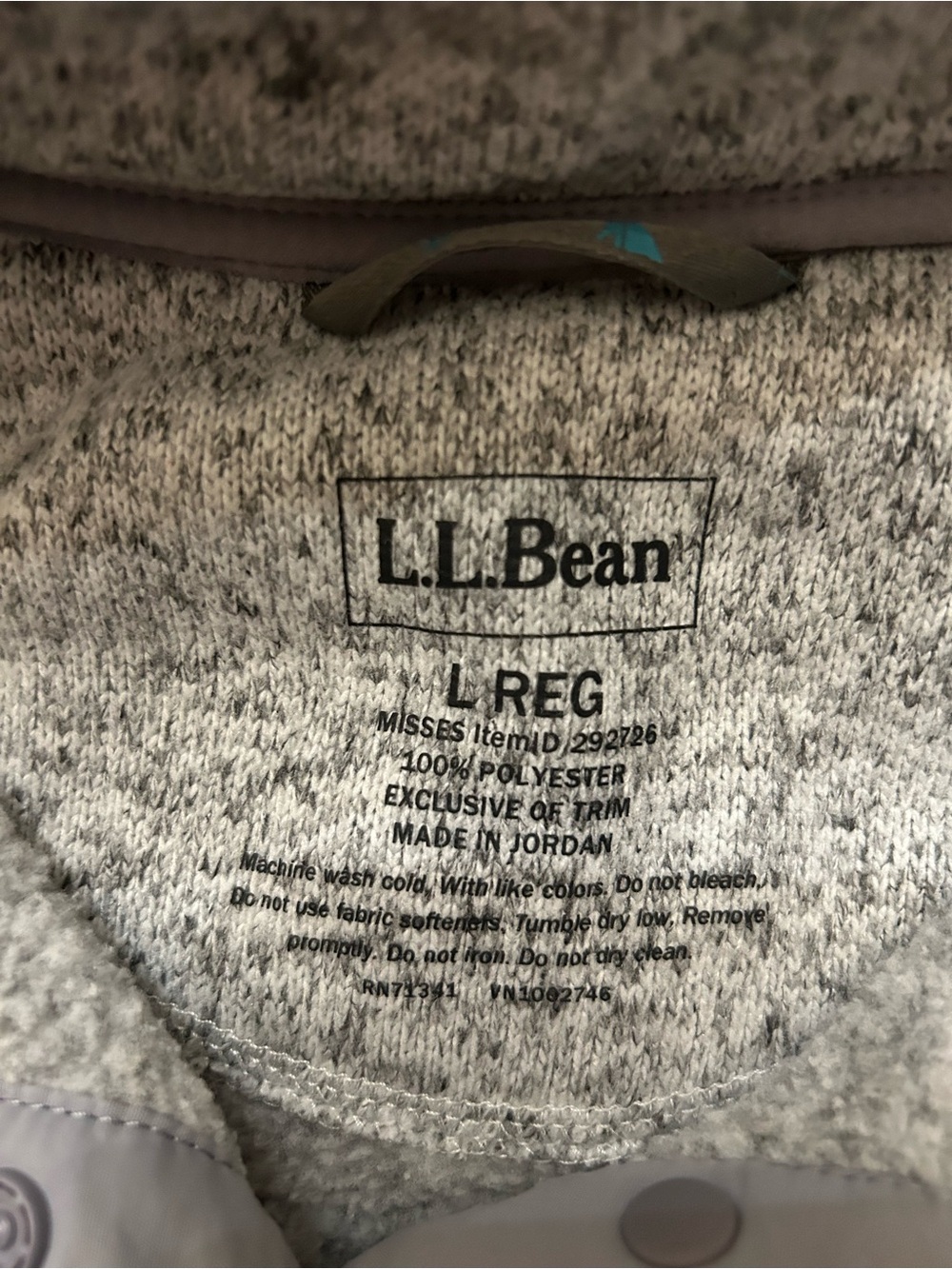LL Bean Women’s Sweater Fleece Pullover Large Gray - Picture 3 of 5
